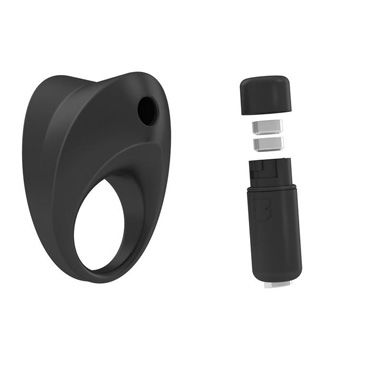 Ovo B10 Эрекционное кольцо, черное - С виброэлементом, стимулирующее клитор - купить в секс шопе