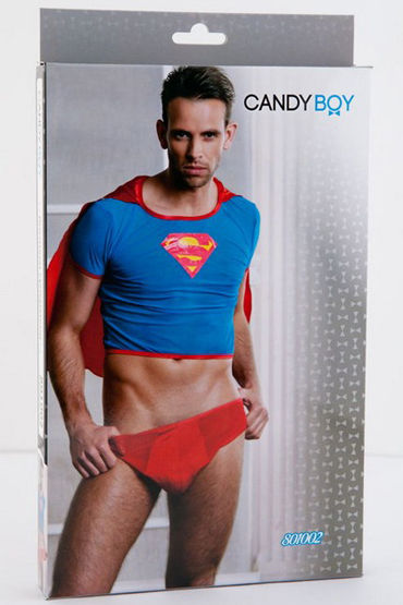 Candy Boy Костюм Супермена - Футболка и трусы-боксеры - купить в секс шопе