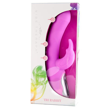 Vibe Therapy Tri Rabbit, розовый, Вибратор с клиторальным отростком
