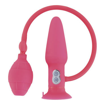 ToyFa Popo Pleasure Анальная груша, розовая, С вибрацией на присоске