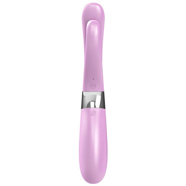 Ovo E6 Вибратор с дополнительным отростком, розовый - С перезаряжаемым аккумулятором - купить в секс шопе