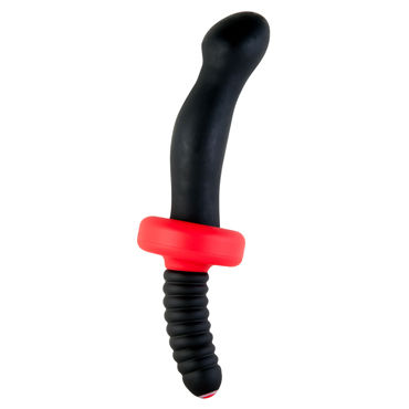 ToyFa Black&Red Анальный вибратор 16.5 см, черный, С удобной рукояткой