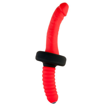 ToyFa Black&Red Реалистичный вибратор 14 см, красный, С удобной рукояткой