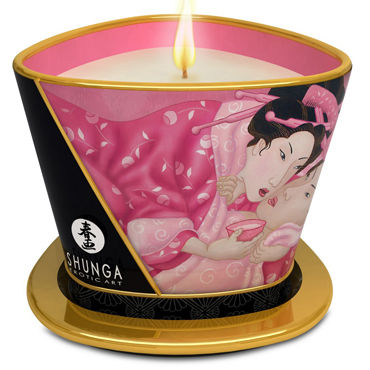 Shunga Massage Candle Rose Petals, 170мл, Массажная свеча, роза
