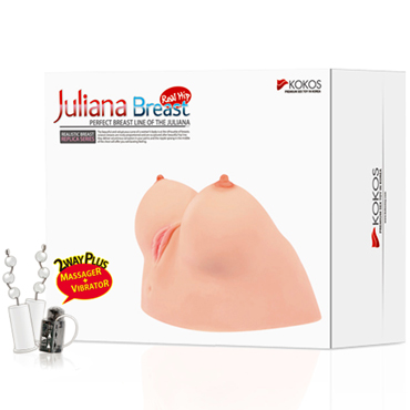 Kokos Juliana Breast, Мастурбатор с вибрацией и ротацией, грудь с вагиной и другие товары Kokos с фото
