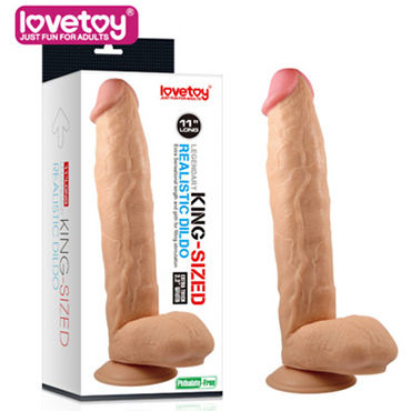 LoveToy King-sized Realistic Dildo, 26,7 см, Реалистичный фаллоимитатор с присоской
