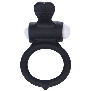 LoveToy Power Heart Clit Cockring, черное, Эрекционное кольцо с вибрацией