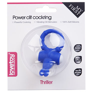Lovetoy Power Thriller Clit Cockring, синее - Эрекционное кольцо с вибрацией - купить в секс шопе
