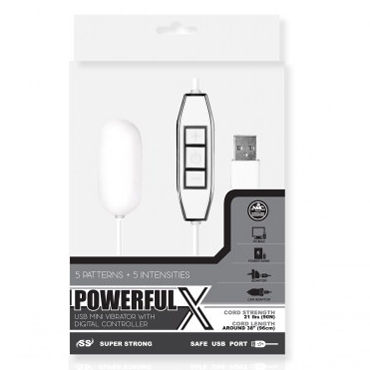 NMC Powerful X USB Mini Vibrator, белое - фото, отзывы