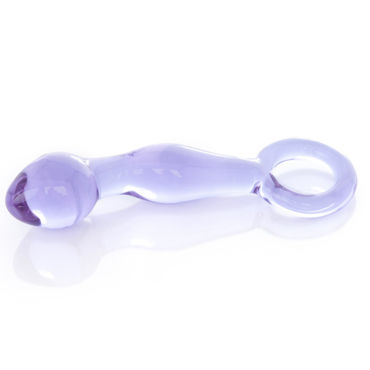 Sexus Glass Рельефный фаллоимитатор, фиолетовый, С кольцом