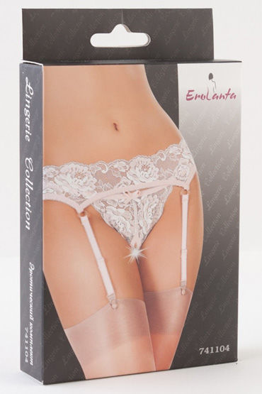 Erolanta Эротический комплект белья, бежевый - Трусики с разрезом и пояс для чулок - купить в секс шопе