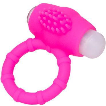 ToyFa A-toys Powerful Cock Ring, розовое - Виброкольцо с мягкими шипиками - купить в секс шопе