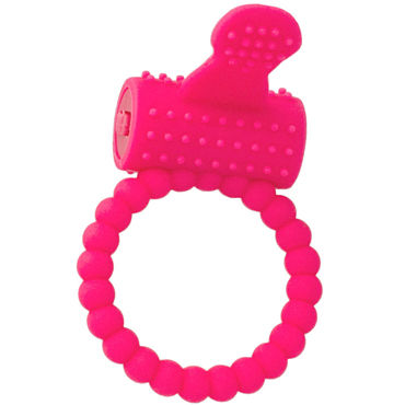 ToyFa A-toys Cock Ring, розовое, Виброкольцо с клиторальным отростком