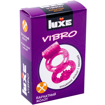 Luxe Vibro Бархатный молот, розовый, Комплект из виброкольца и презерватива