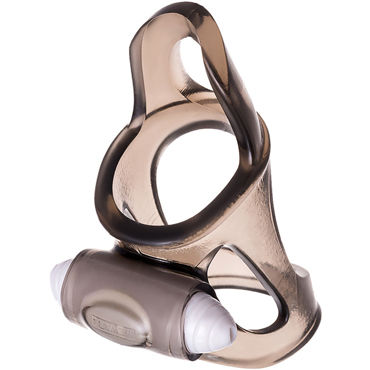 ToyFa Xlover Cock Ring, черное - Виброкольцо с петлей для мошонки - купить в секс шопе