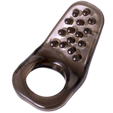 ToyFa Xlover Cock Ring, черное, Кольцо с мягкими стимулирующими шипиками