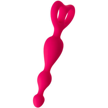 ToyFa Popo Pleasure Анальная цепочка 18 см, розовая - С удобной рукоятью - купить в секс шопе