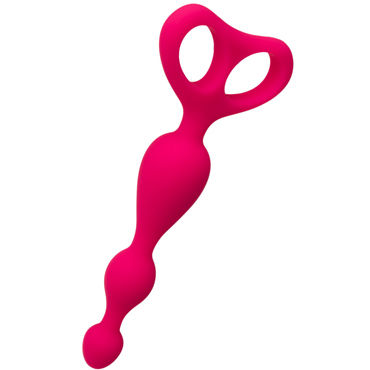 ToyFa Popo Pleasure Анальная цепочка 18 см, розовая, С удобной рукоятью