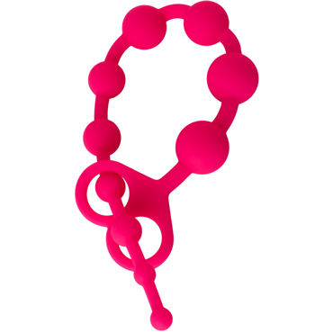 ToyFa Popo Pleasure Анальная цепочка 33,5 см, розовая - С удобной рукоятью - купить в секс шопе