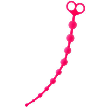 ToyFa Popo Pleasure Анальная цепочка 33,5 см, розовая, С удобной рукоятью