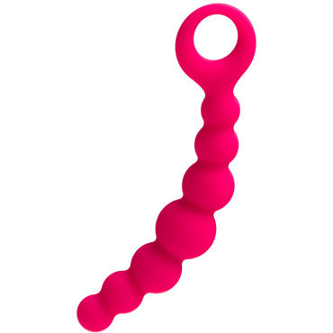 ToyFa Popo Pleasure Анальная цепочка 19 см, розовая, Изогнутой формы