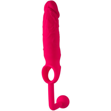 ToyFa Popo Pleasure Насадка на пенис, розовая - С анальным стимулятором - купить в секс шопе