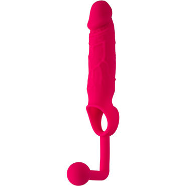 ToyFa Popo Pleasure Насадка на пенис, розовая, С анальным стимулятором и другие товары ToyFa с фото