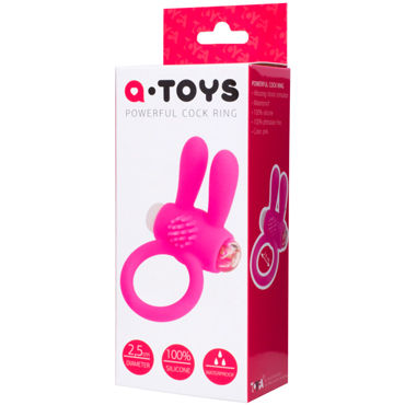 Toyfa A-toys Powerful Cock Ring, розовые, Виброкольцо со стимуляцией клитора и другие товары ToyFa с фото
