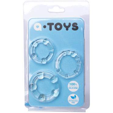 Toyfa A-toys Набор колец, прозрачные, Со стимулирующими шариками