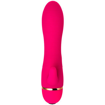 Toyfa A-toys 20 Modes Vibrator, розовый - Вибратор ребристый с клиторальным стимулятором - купить в секс шопе