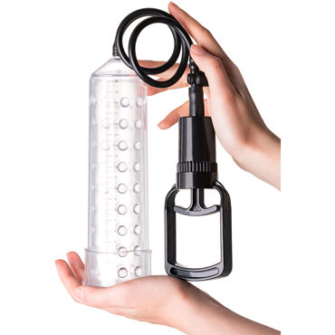 Toyfa A-toys Vacuum Pump 23,5 см, прозрачная - Вакуумная помпа с пупырышками внутри - купить в секс шопе