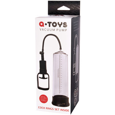 Toyfa A-toys Vacuum Pump 27,5 см, прозрачная - Вакуумная помпа - купить в секс шопе