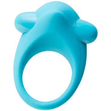 Toyfa A-toys Cock Ring, голубое, Эрекционное кольцо с вибрацией и бугорком для клитора