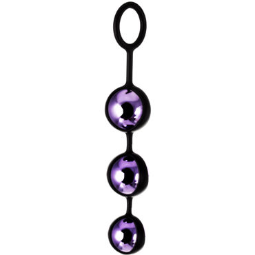 Toyfa A-toys Pleasure Balls 18,5 см, фиолетово-черные, Вагинальные шарики со смещенным центром тяжести