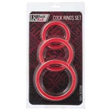 Toyfa Black&Red Cock Rings Set, красный - фото, отзывы