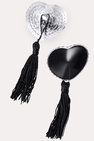 Erolanta Пэстисы в форме сердец, серебристо-черные - фото, отзывы