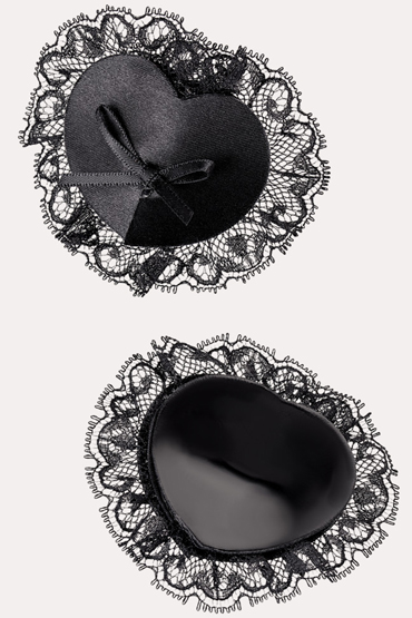 Erolanta Пэстисы в форме сердец с кружевом, черные - фото, отзывы