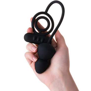 Erotist Ruffle M-Size, черная, Анальная пробка с эрекционными кольцами и вибрацией и другие товары Erotist с фото