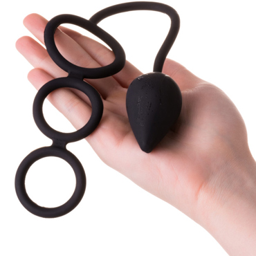 Erotist Drop S-Size, черная, Анальная пробка с тремя эрекционными кольцами и другие товары Erotist с фото