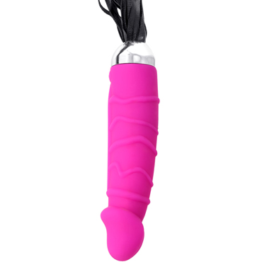 ToyFa Black&Red Tail Vibrator, розовый - Реалистичный вибратор с плетью - купить в секс шопе