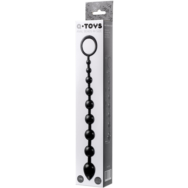 ToyFa A-toys Anal Beads M-Size 28,3 см, черная - Анальная цепочка с круглыми звеньями - купить в секс шопе