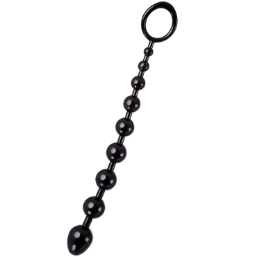 ToyFa A-toys Anal Beads M-Size 28,3 см, черная, Анальная цепочка с круглыми звеньями