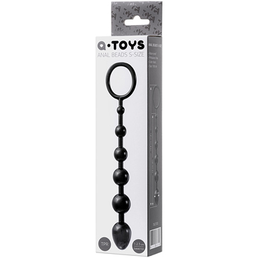 ToyFa A-toys Anal Beads S-Size 19,8 см, черная - Анальная цепочка с круглыми звеньями - купить в секс шопе
