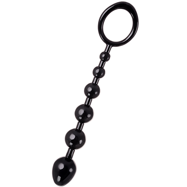ToyFa A-toys Anal Beads S-Size 19,8 см, черная, Анальная цепочка с круглыми звеньями