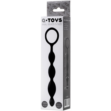 ToyFa A-toys Anal Beads S-Size 19,5 см, черная - Анальная цепочка с овальными звеньями - купить в секс шопе