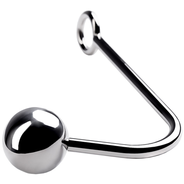 ToyFa Metal Анальный крюк с шаром 24 см, серебристый - Из металла, с двумя сменными шарами - купить в секс шопе