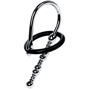 ToyFa Metal Уретральный плаг-бусины с фиксацией, серебристый - Точка Любви