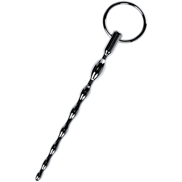 ToyFa Metal Уретральный плаг-косичка с кольцом, серебристый - фото, отзывы