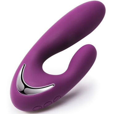 Svakom Vesper, фиолетовый - Вибратор с клиторальным стимулятором и функцией нагрева - купить в секс шопе