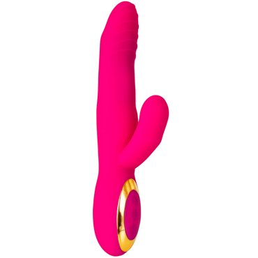 JOS Nega, розовый - Вибратор с подогревом для двойной стимуляции - купить в секс шопе